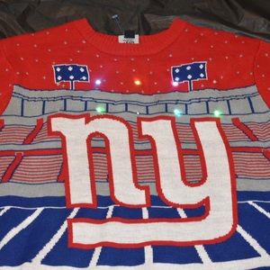NY Giants NFL Ugly Christmas light up sweater